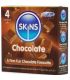 SKINS PRESERVATIVOS PREMIUM SABOR CHOCOLATE PACK 4