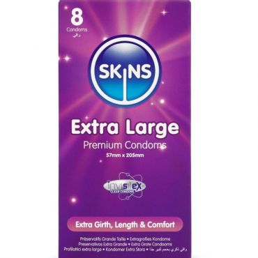 SKINS TAMAaO XL PRESERVATIVOS PREMIUM PACK 8