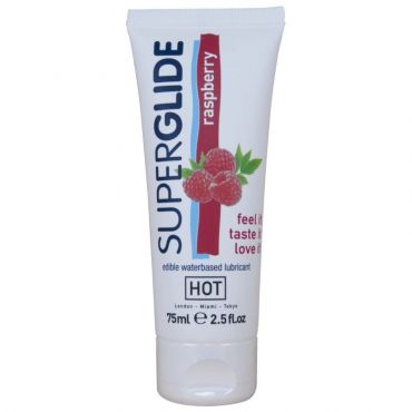 HOT SUPERGLIDE LUBRICANTE COMESTIBLE BASE AGUA FRAMBUESA 75 ML