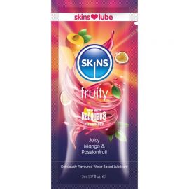 SKINS FRUITY LUBRICANTE BASE DE AGUA MANGO FRUTA PASIaN MONODOSIS 5 ML