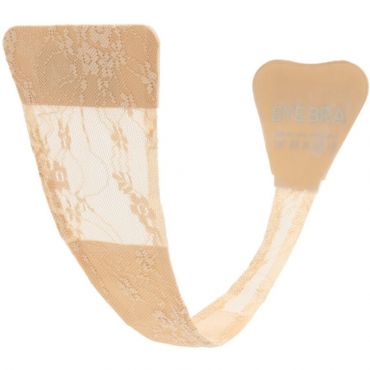 BYE BRA TANGA ADHESIVO ENCAJE BEIGE TALLA aNICA