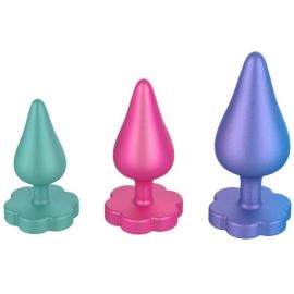 ROMP LUSTER KIT DE ENTRENAMIENTO ANAL S M L CON BASE EN FORMA DE FLOR