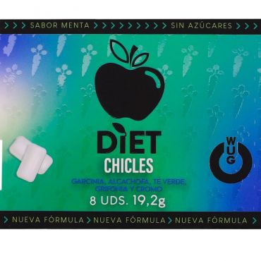 WUG diet El chicle funcional sin azaºcar con sabor menta BLISTER 8 UDS