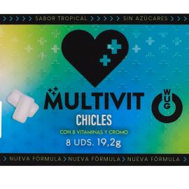 WUG multivit El chicle funcional multivitamanico sabor tropical BLISTER 8 UDS