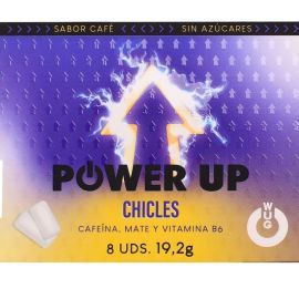 WUG power up El chicle funcional con cafeana y mate sabor cafa BLISTER 8 UDS