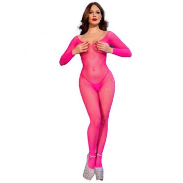 CHILIROSE CR 4894 BODYSTOCKING MALLA ROSA NEON S M