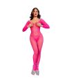 CHILIROSE - CR 4894 BODYSTOCKING MALLA ROSA NEON S/M